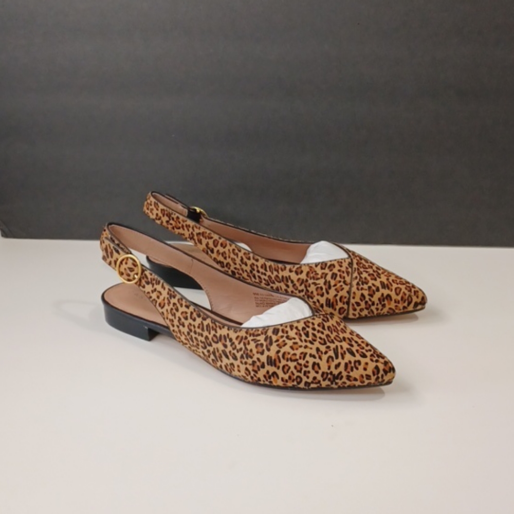 CASLON animal print calf hair slingback 9M